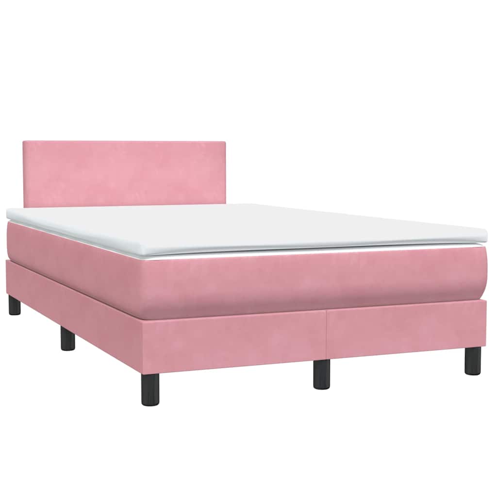 Box Spring krevet s madracem ružičasti 120x220 cm samt