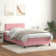 Box Spring krevet s madracem ružičasti 120x220 cm samt