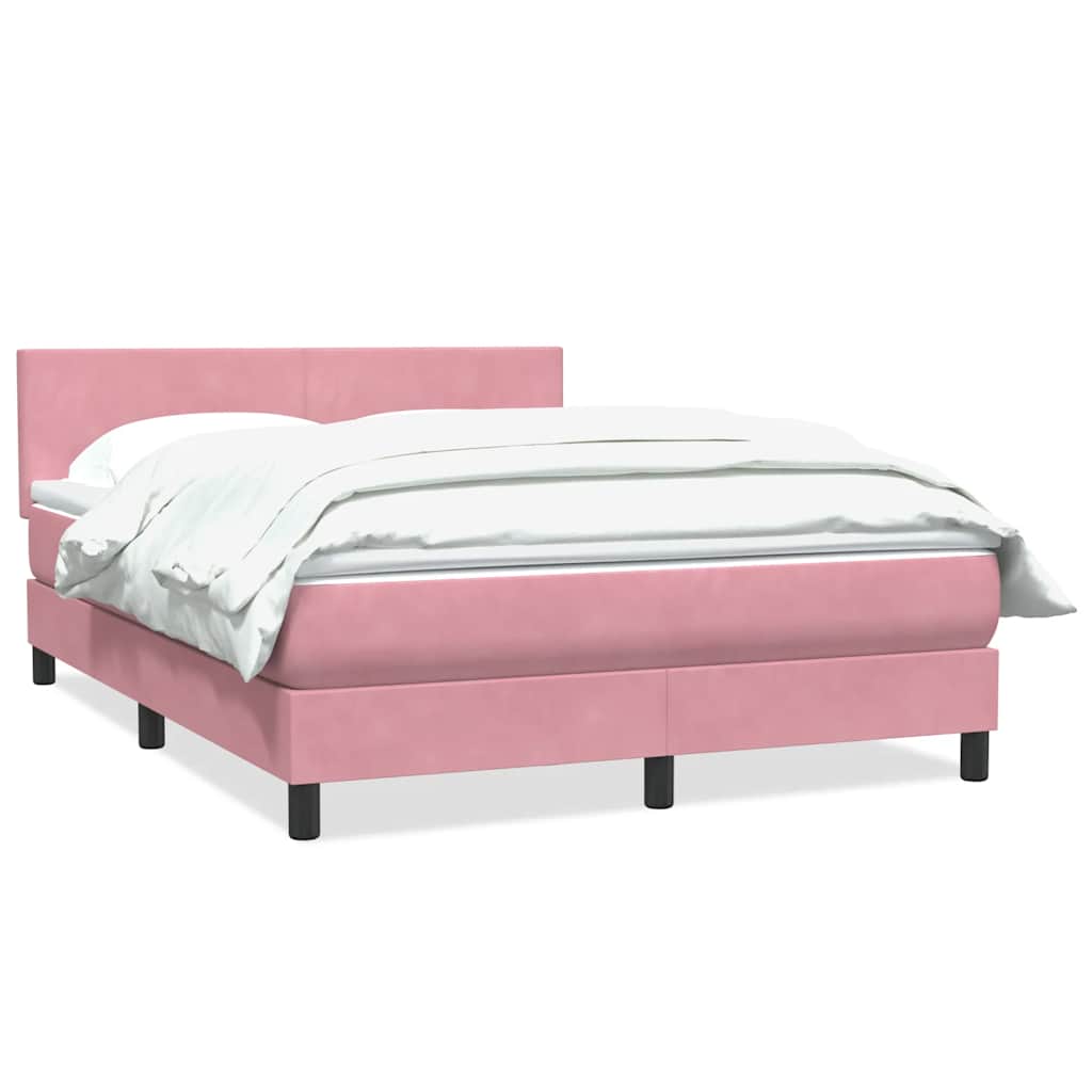 Box Spring krevet s madracem ružičasti 140x220 cm baršun