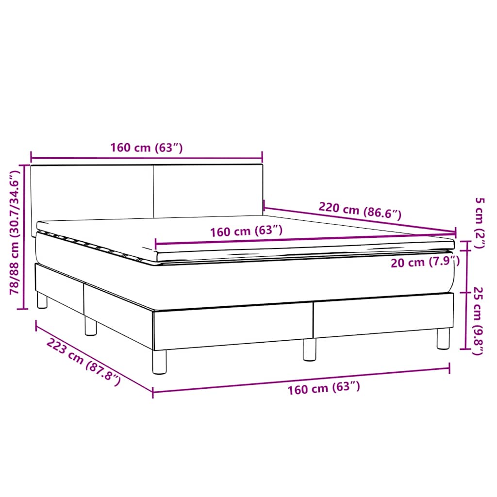 Box Spring krevet s madracem ružičasti 160x220 cm baršun