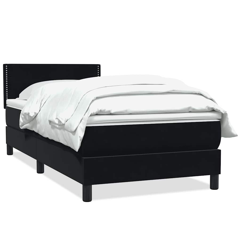 Box spring krevet s madracem crni 90x210 cm baršunasti
