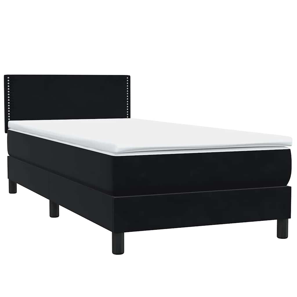 Box spring krevet s madracem crni 90x210 cm baršunasti