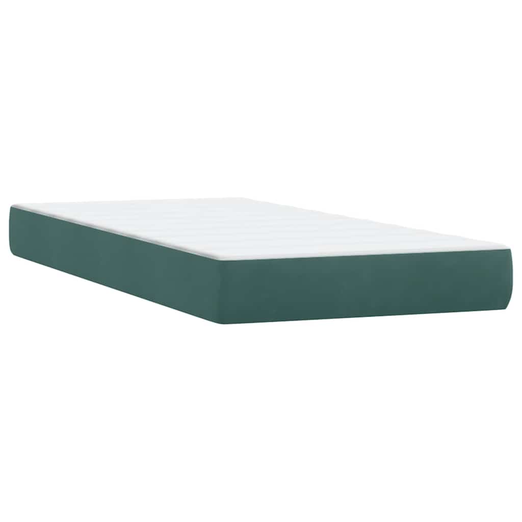 Box Spring krevet s madracem tamno zeleni 180x220 cm baršun