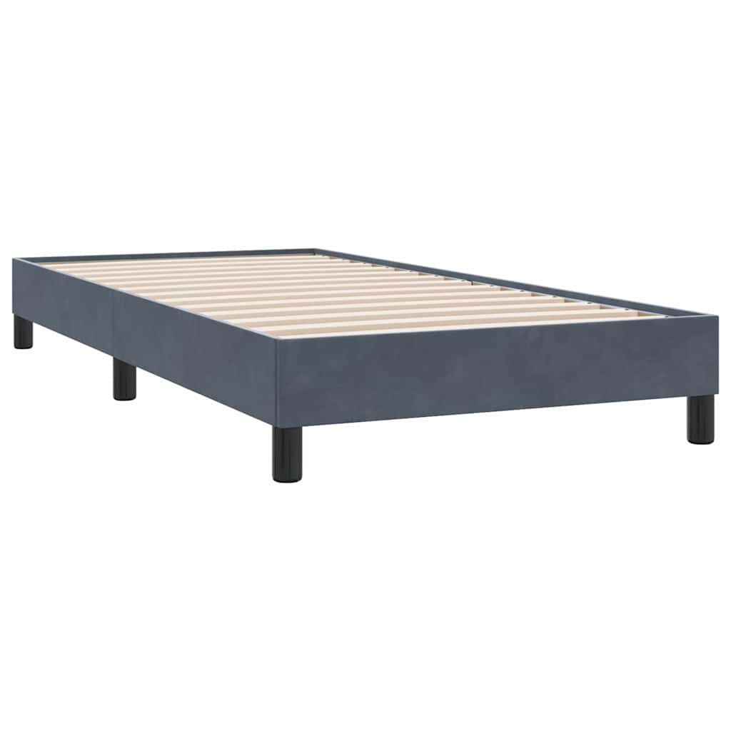 Box Spring krevet s madracem tamno sivi 80x210 cm baršun