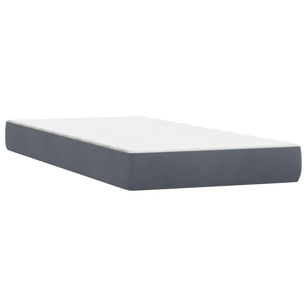 Box Spring krevet s madracem tamno sivi 80x210 cm baršun