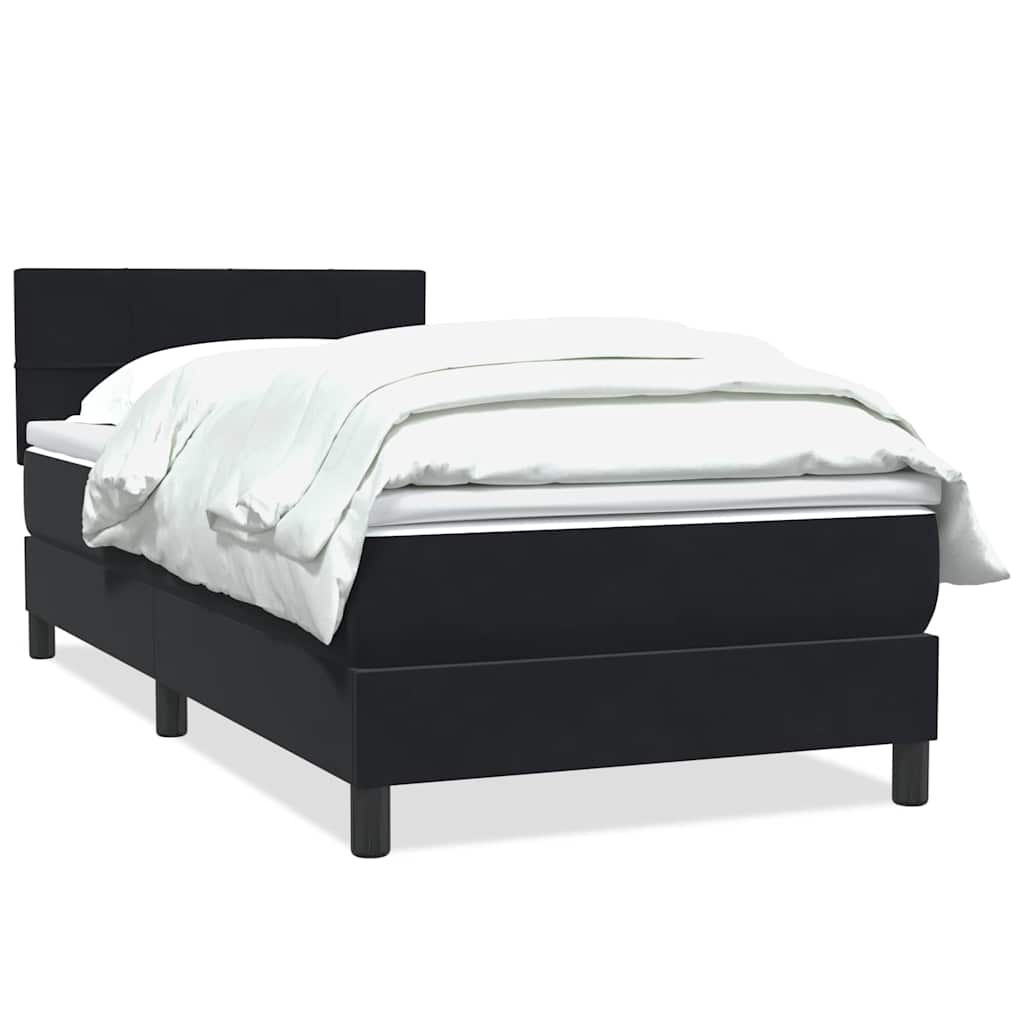 Box spring krevet s madracem crni 90x210 cm baršunasti