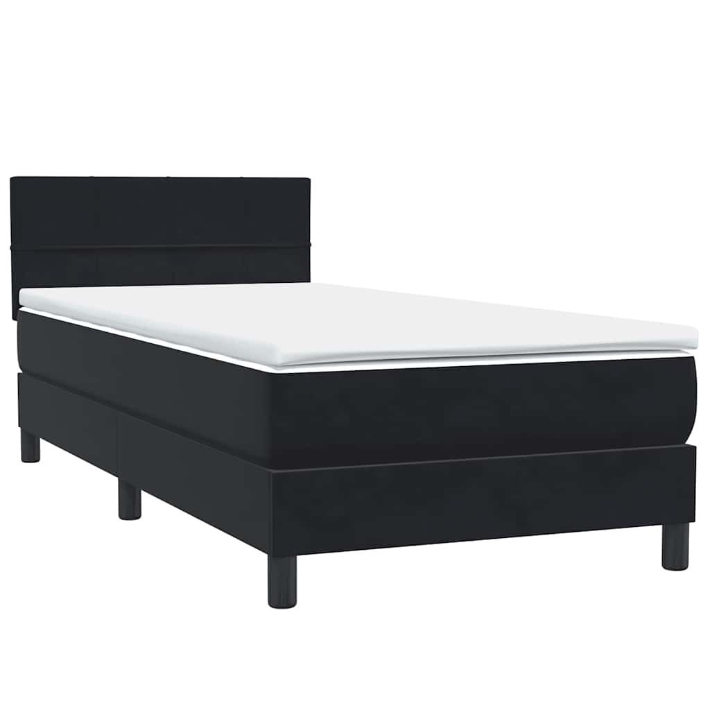 Box spring krevet s madracem crni 90x210 cm baršunasti