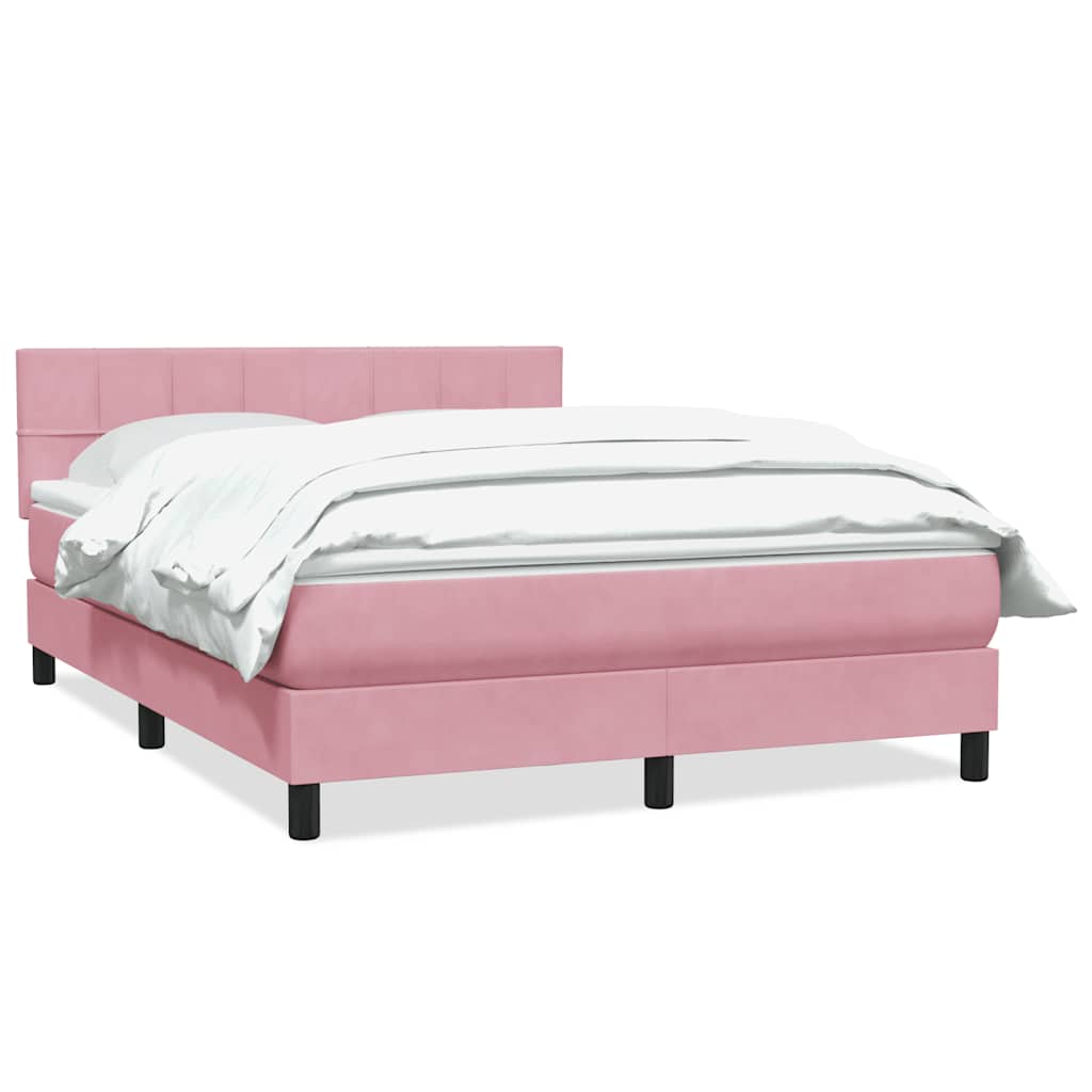 Krevet s oprugama i madracem ružičasti 160x210 cm baršunasti
