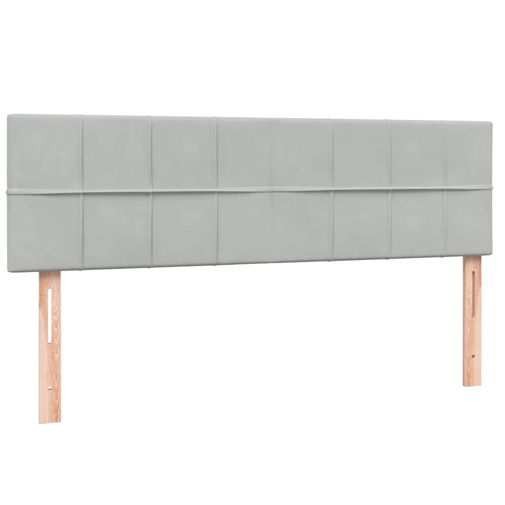 Krevet s oprugama i madracem svjetlosivi 160x220 cm baršunasti