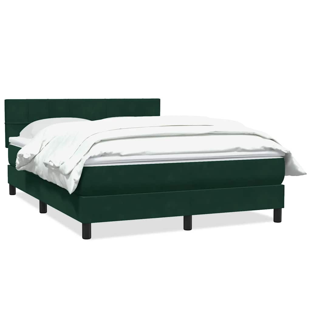 Box Spring krevet s madracem tamno zeleni 160x220 cm baršun