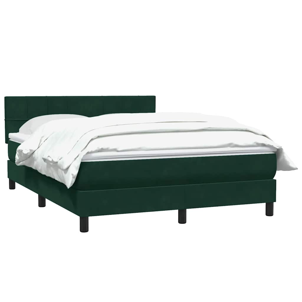 Box Spring krevet s madracem tamno zeleni 160x220 cm baršun