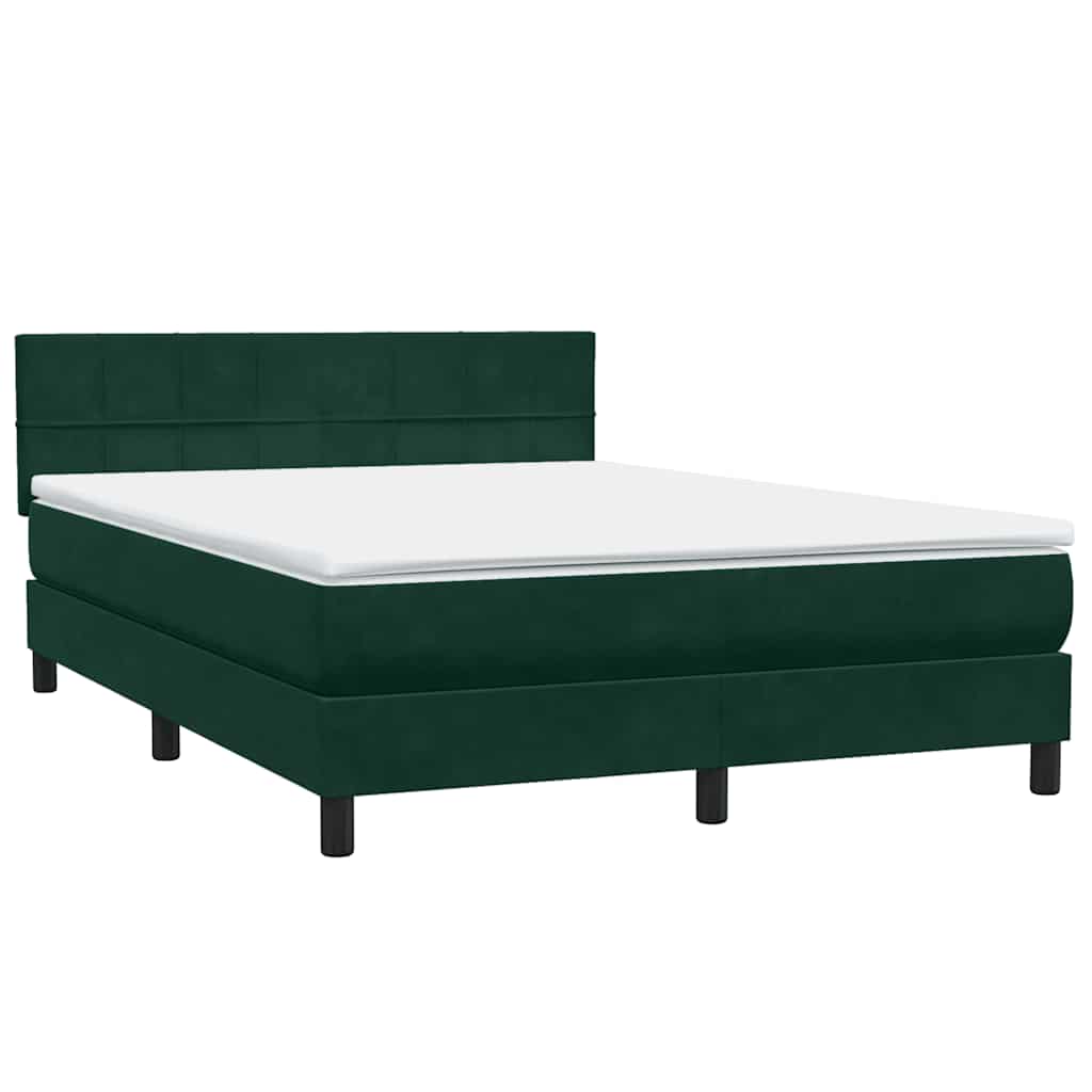 Box Spring krevet s madracem tamno zeleni 160x220 cm baršun