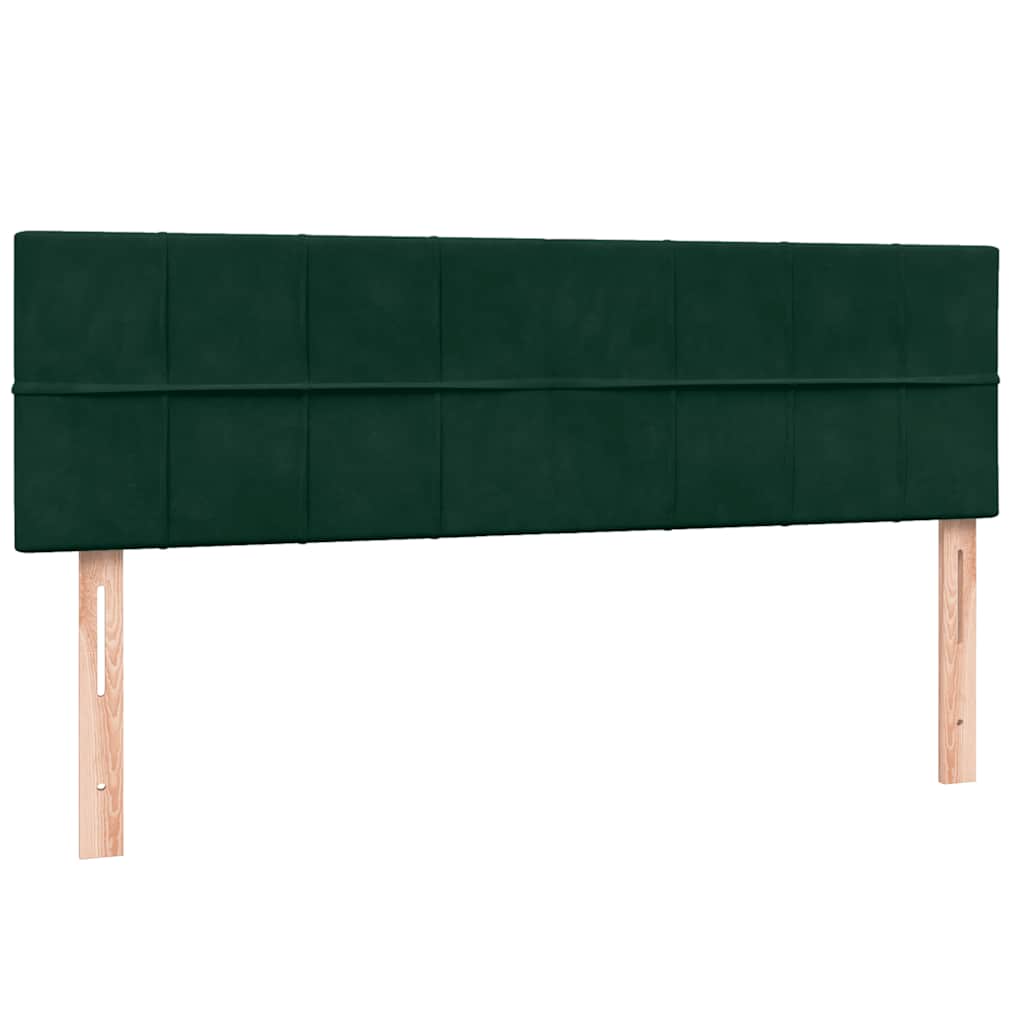 Box Spring krevet s madracem tamno zeleni 160x220 cm baršun