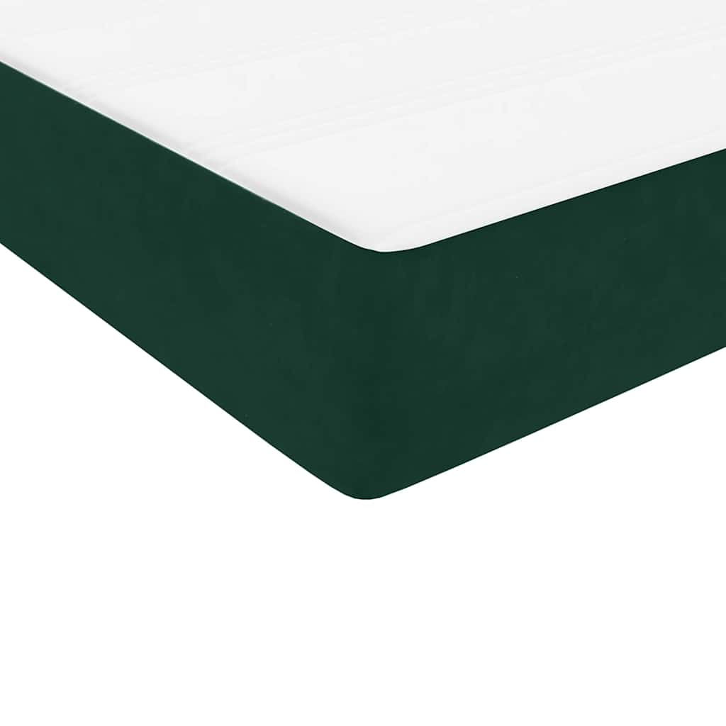 Box Spring krevet s madracem tamno zeleni 160x220 cm baršun