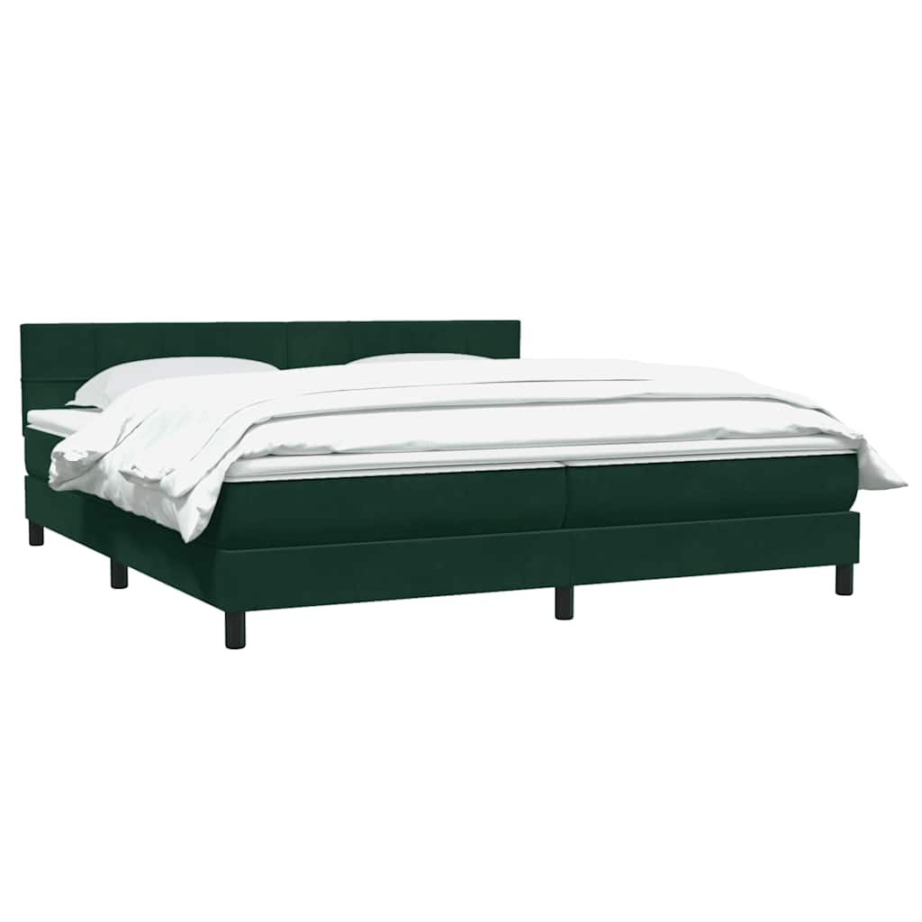Box Spring krevet s madracem tamno zeleni 180x220 cm baršun