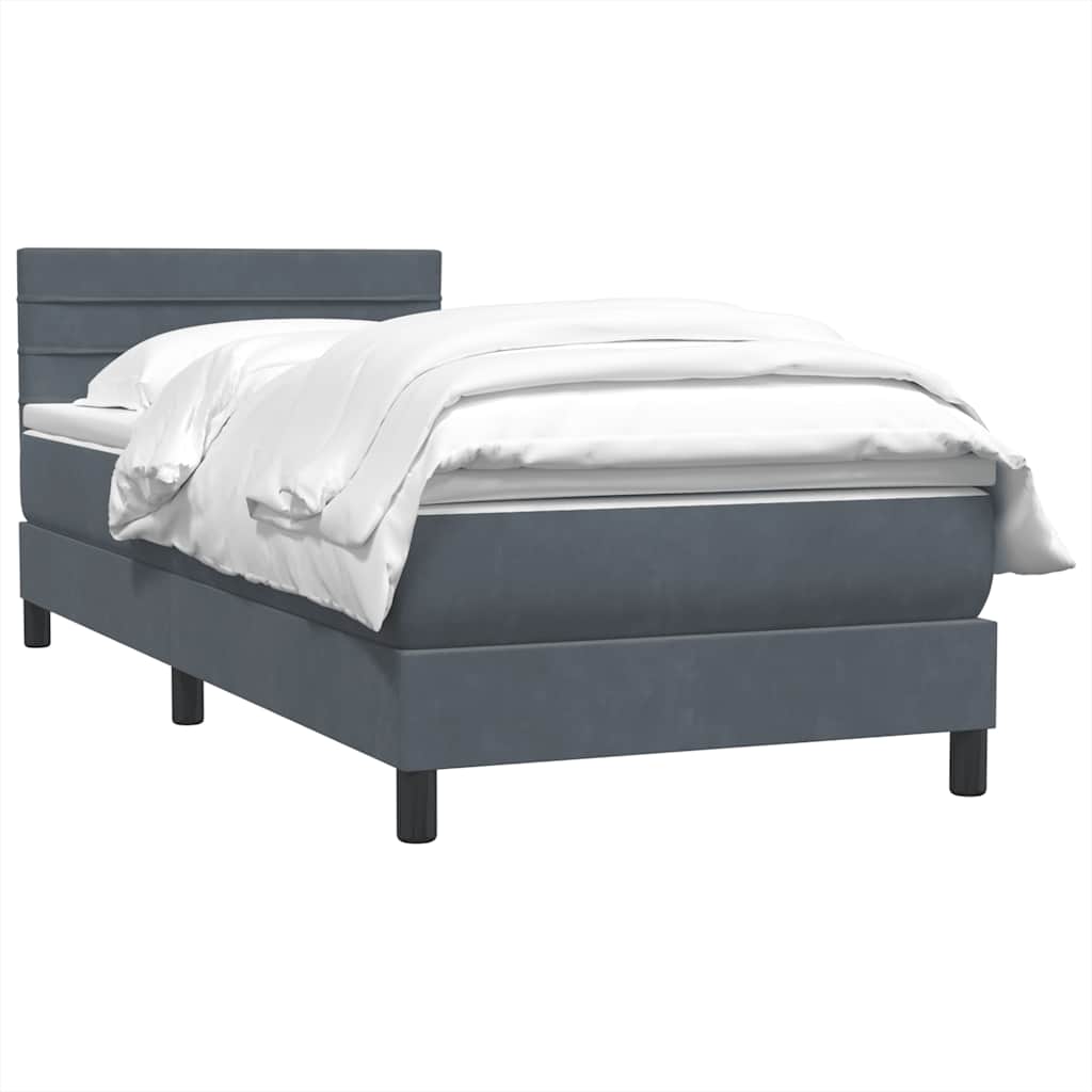 Box Spring krevet s madracem tamno sivi 80x210 cm baršun