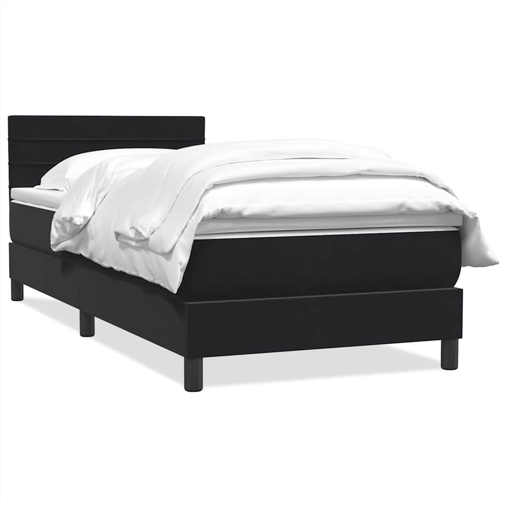 Box spring krevet s madracem crni 90x210 cm baršunasti