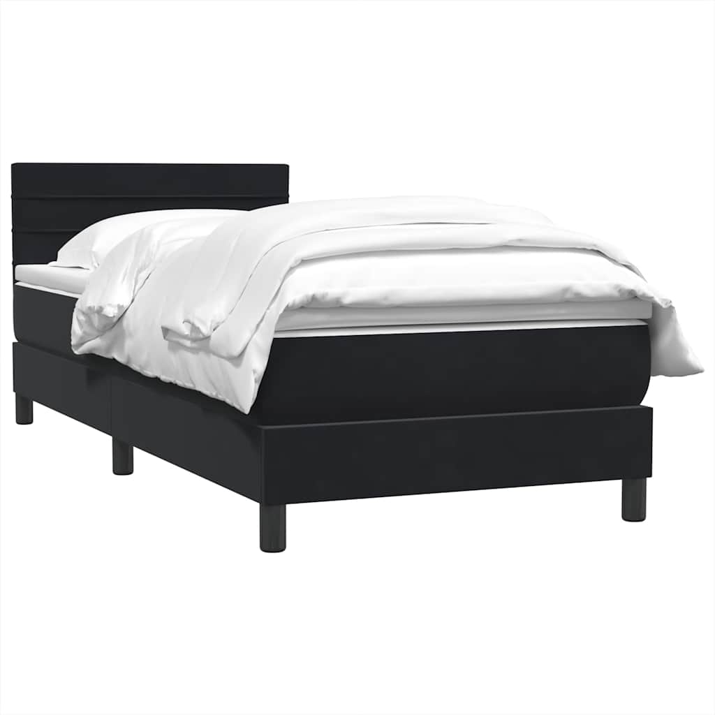 Box spring krevet s madracem crni 90x210 cm baršunasti
