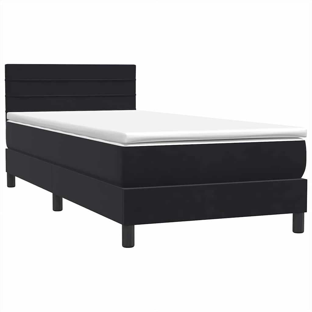 Box spring krevet s madracem crni 90x210 cm baršunasti