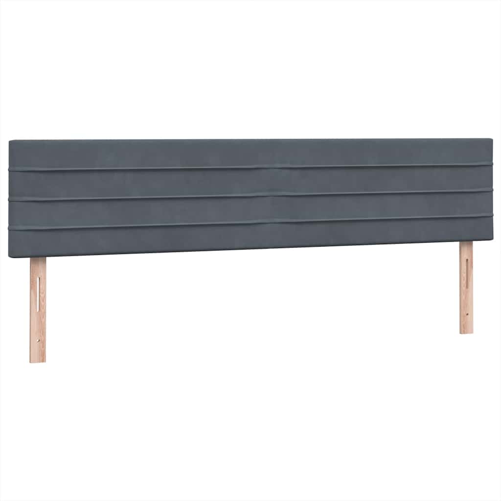 Krevet s oprugama i madracem tamnosivi 180x210 cm baršunasti