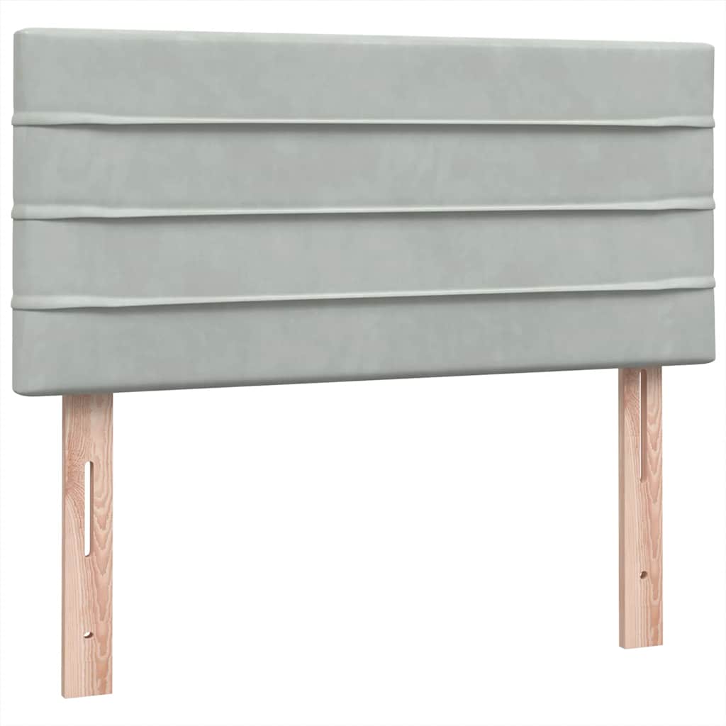 Box Spring krevet s madracem svijetlo sivi 80x220 cm samt
