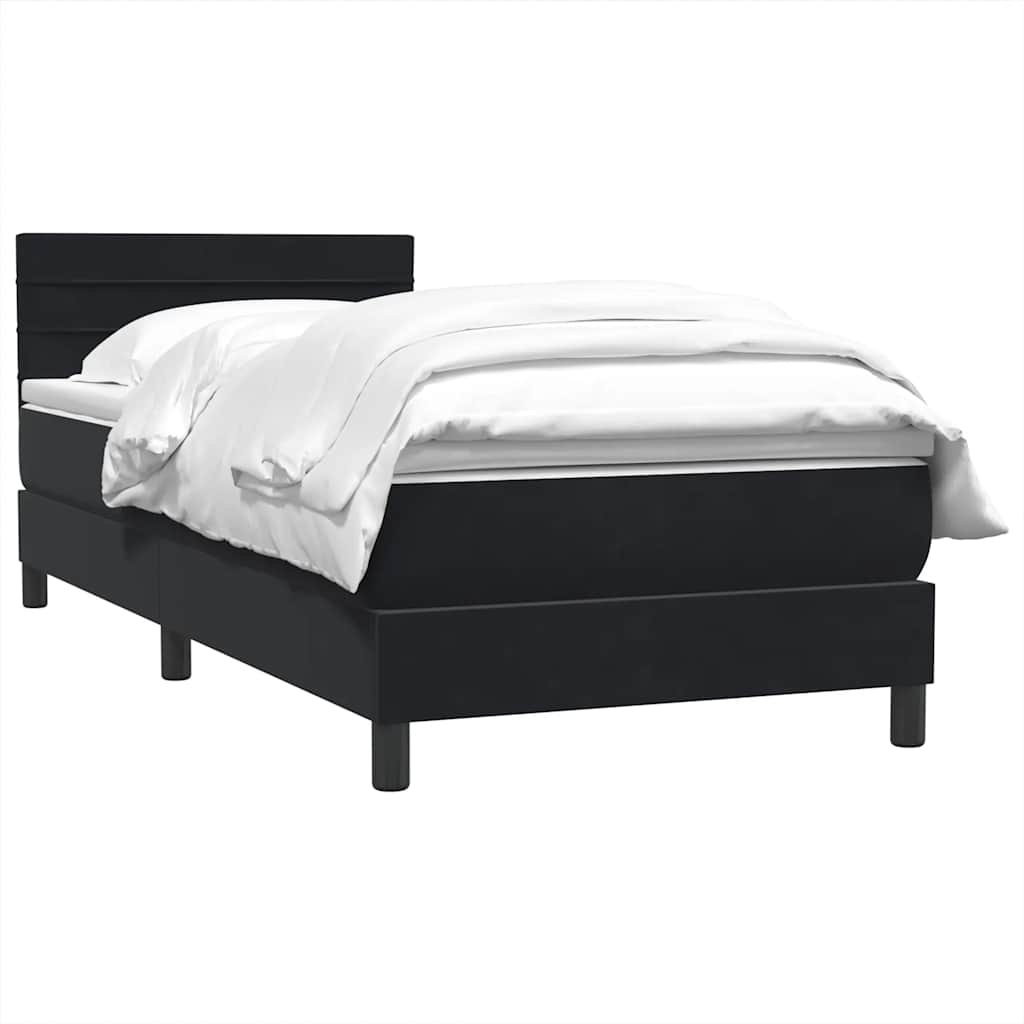 Box spring krevet s madracem crni 80 x 220 cm baršunasti