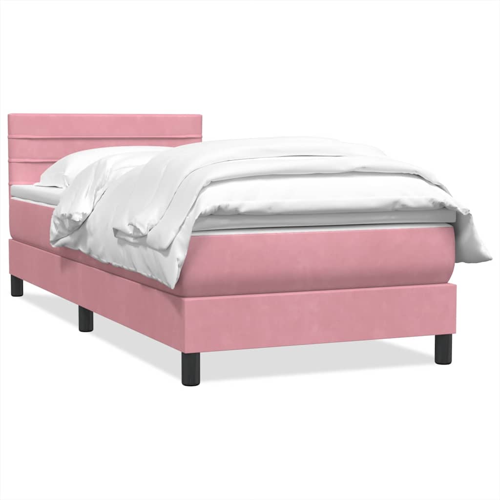 Box spring krevet s madracem ružičasti 80 x 220 cm baršunasti