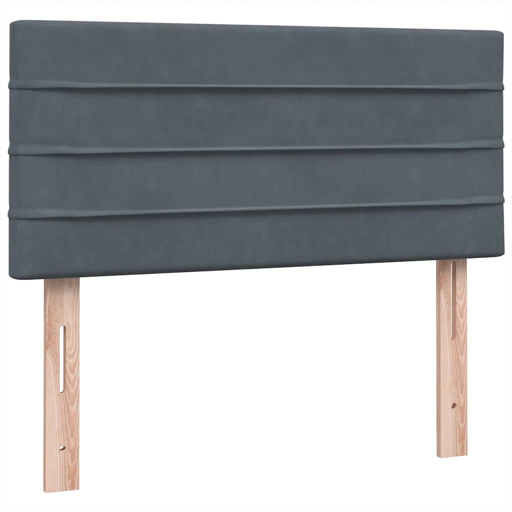 Box spring krevet s madracem tamnosivi 90x220 cm baršunasti
