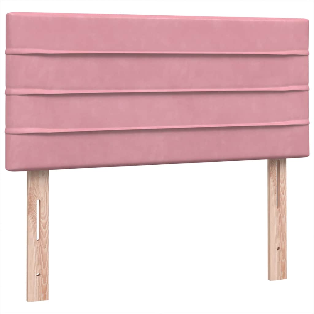 Box spring krevet s madracem ružičasti 90x220 cm baršunasti