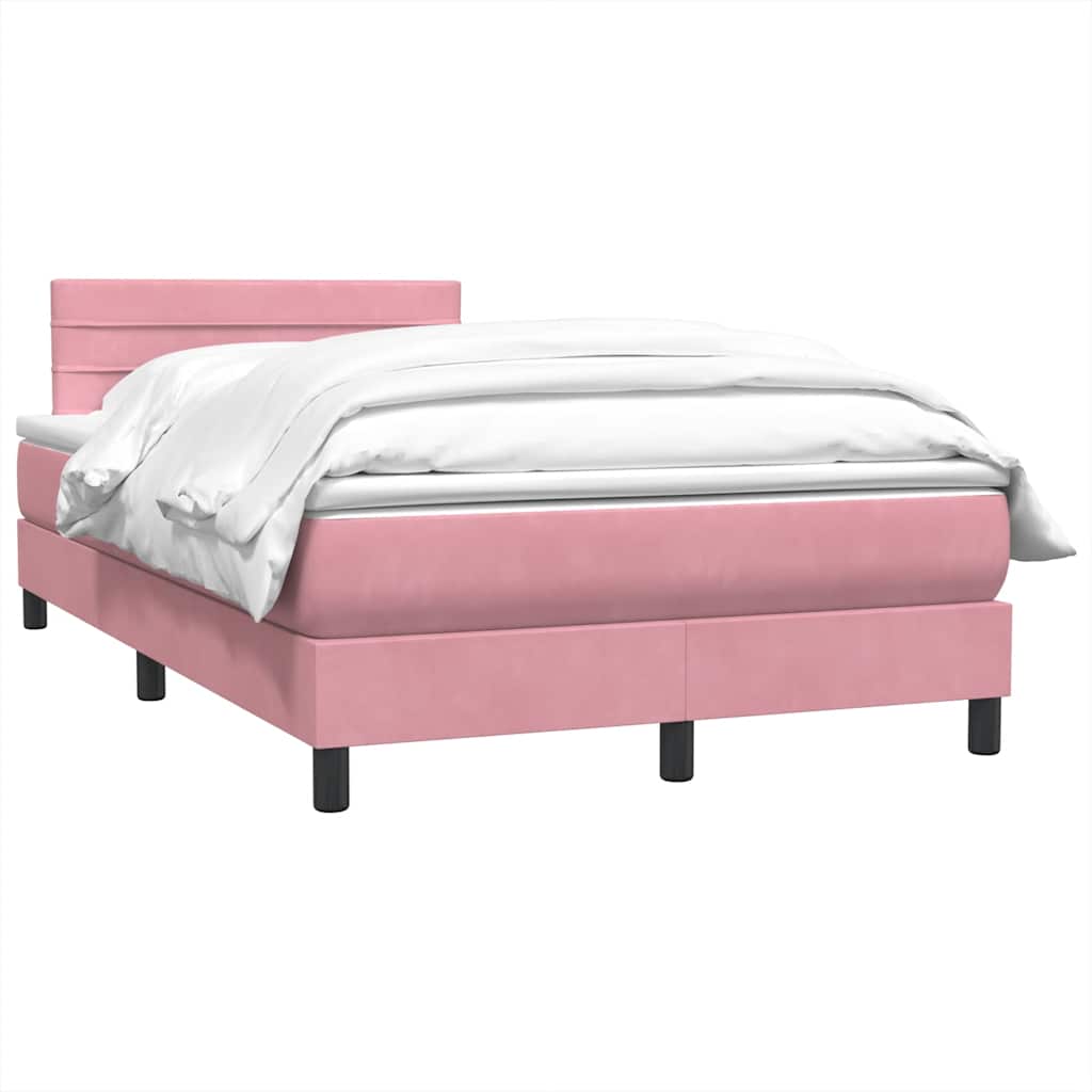 Box Spring krevet s madracem ružičasti 120x220 cm samt