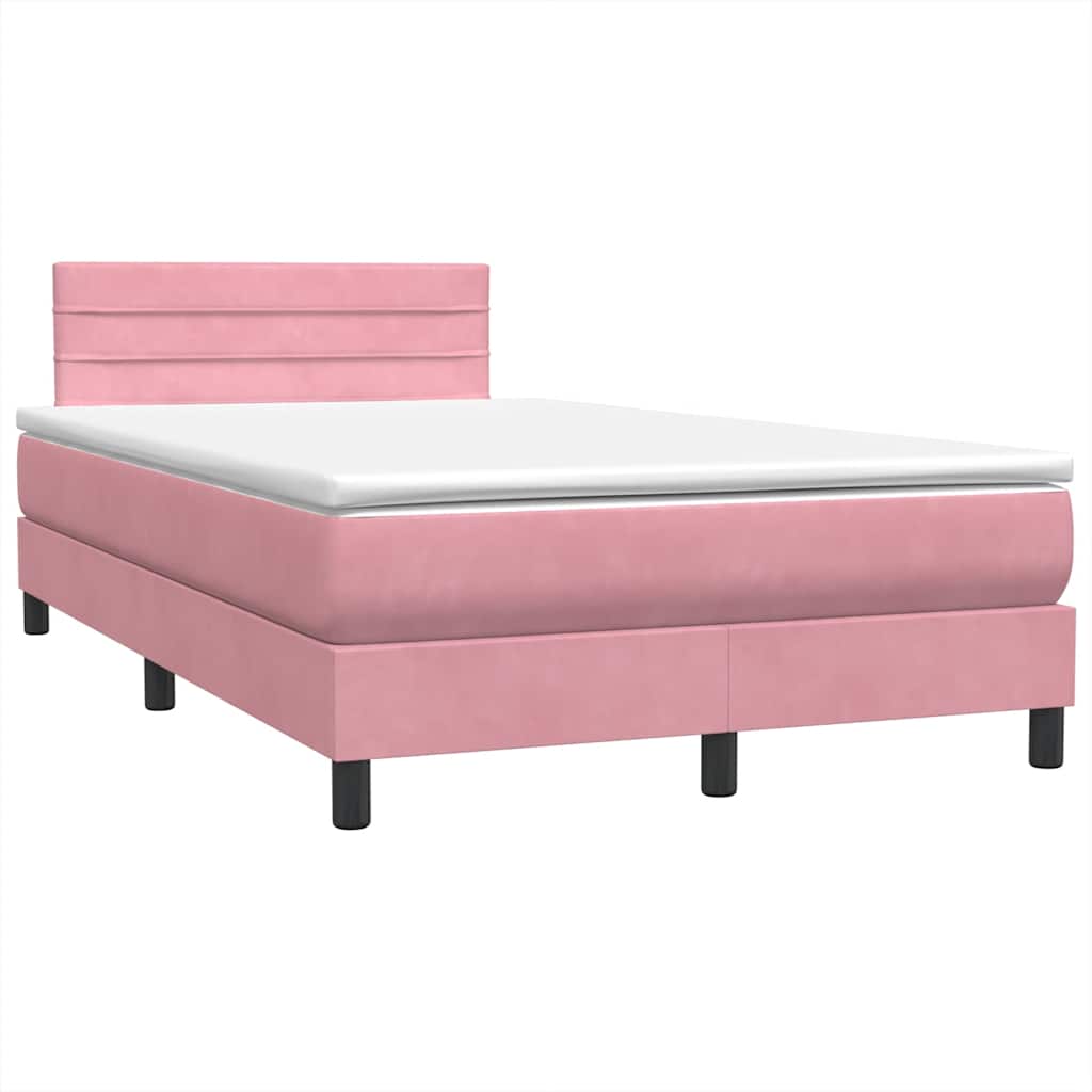 Box Spring krevet s madracem ružičasti 120x220 cm samt