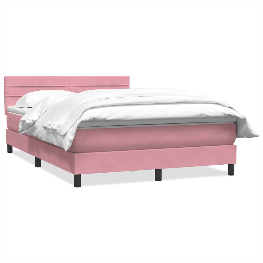Box Spring krevet s madracem ružičasti 140x220 cm baršun