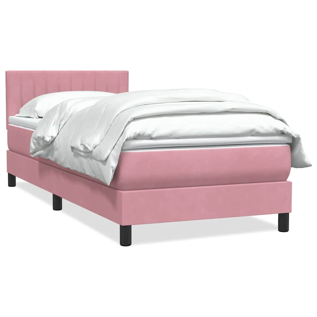 Box Spring krevet s madracem ružičasti 90x210 cm samt
