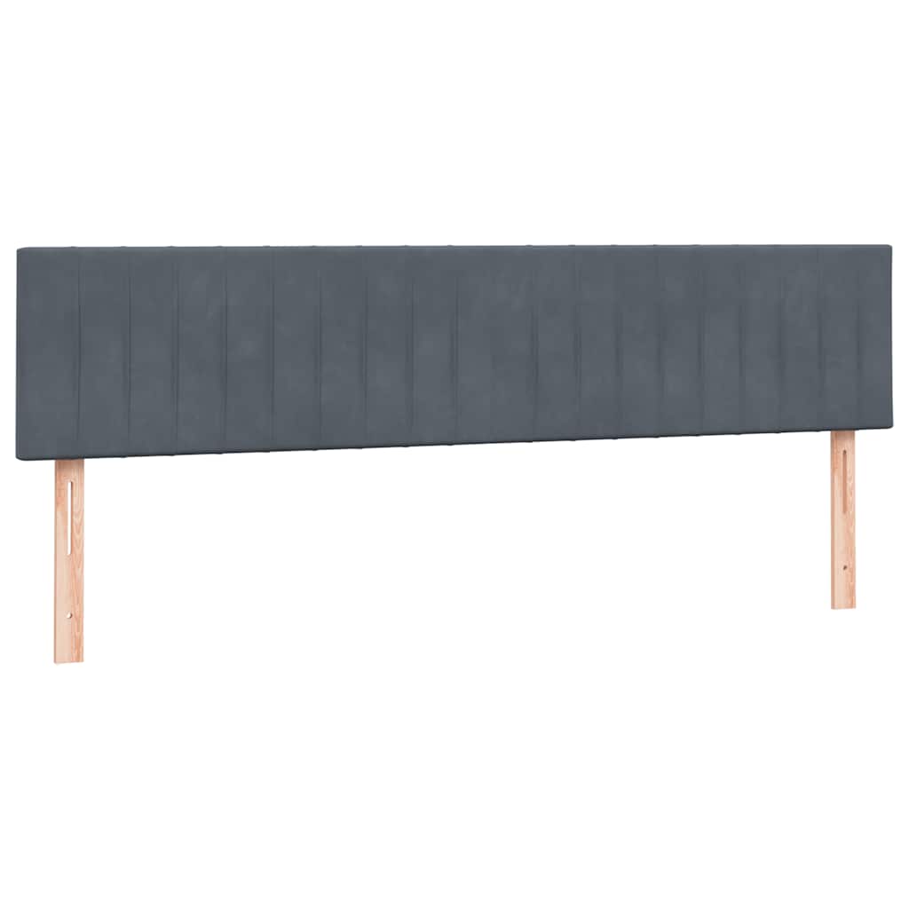 Krevet s oprugama i madracem tamnosivi 180x210 cm baršunasti