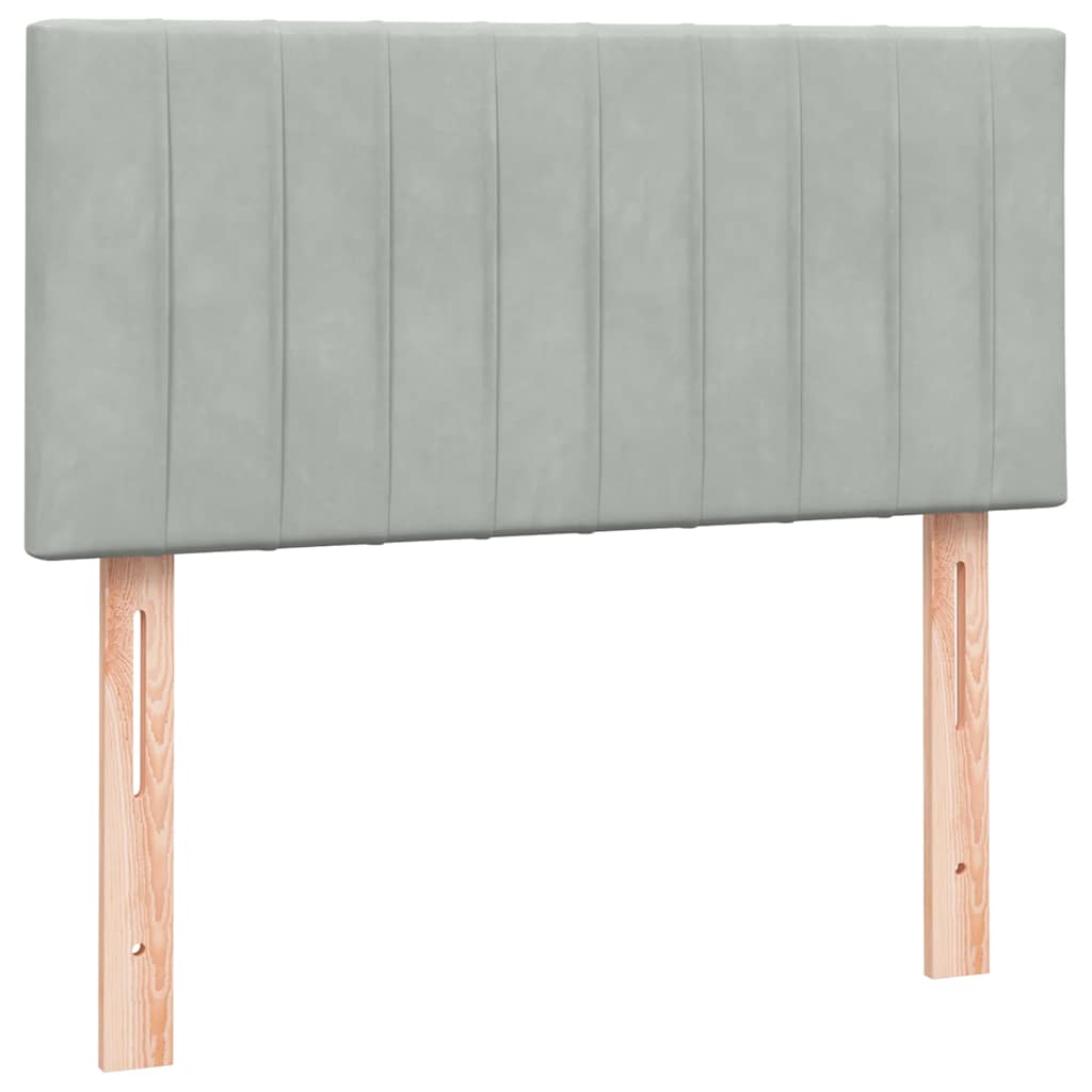 Box Spring krevet s madracem svijetlo sivi 80x220 cm samt