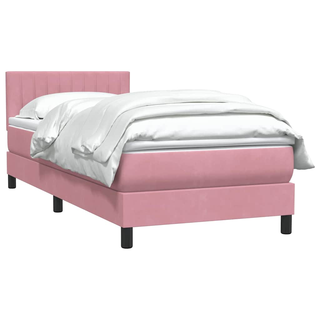 Box spring krevet s madracem ružičasti 80 x 220 cm baršunasti