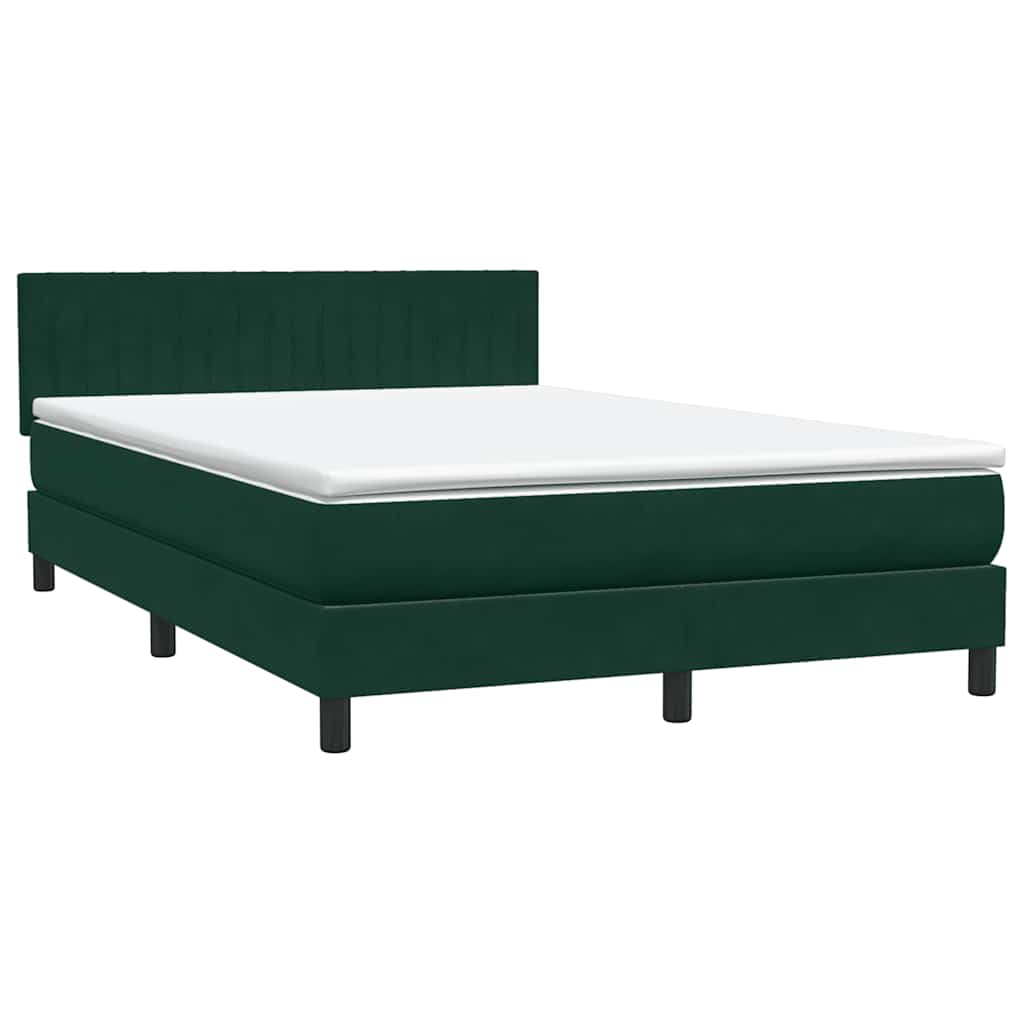 Box Spring krevet s madracem tamno zeleni 160x220 cm baršun