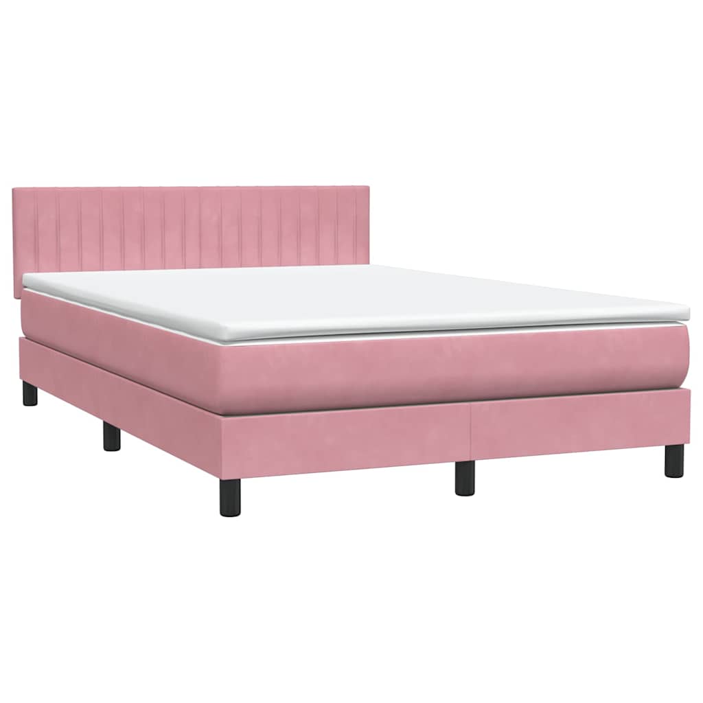 Box Spring krevet s madracem ružičasti 160x220 cm baršun
