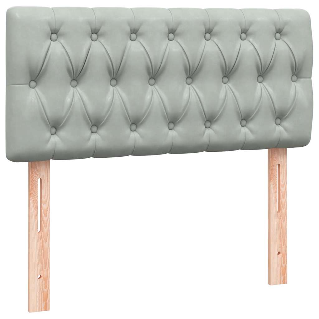 Box Spring krevet s madracem svijetlo sivi 80x210 cm baršun