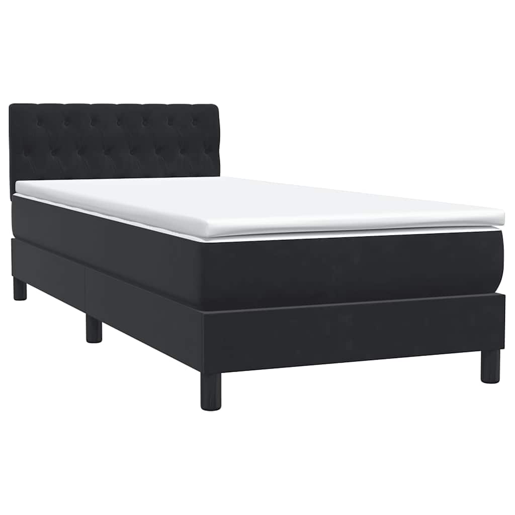 Box spring krevet s madracem crni 90x210 cm baršunasti