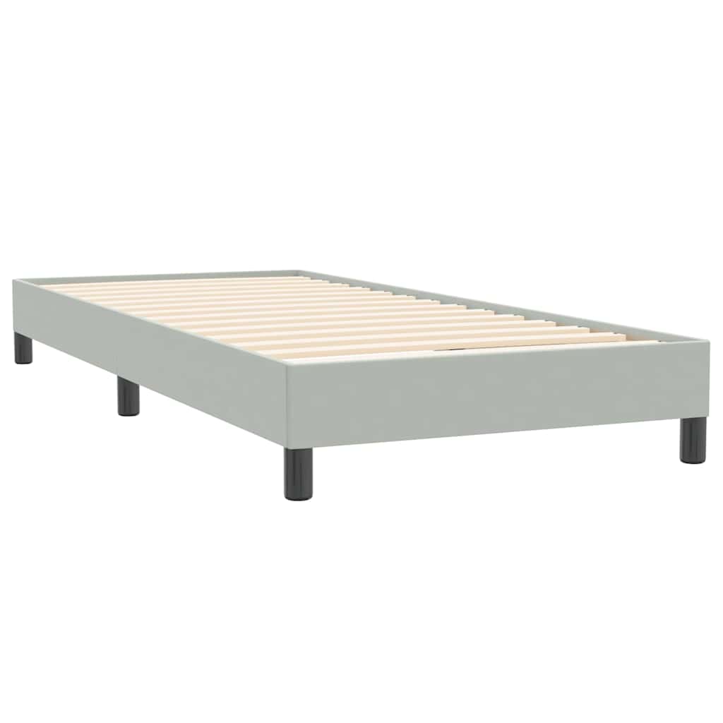 Box Spring krevet s madracem svijetlo sivi 90x220 cm baršun