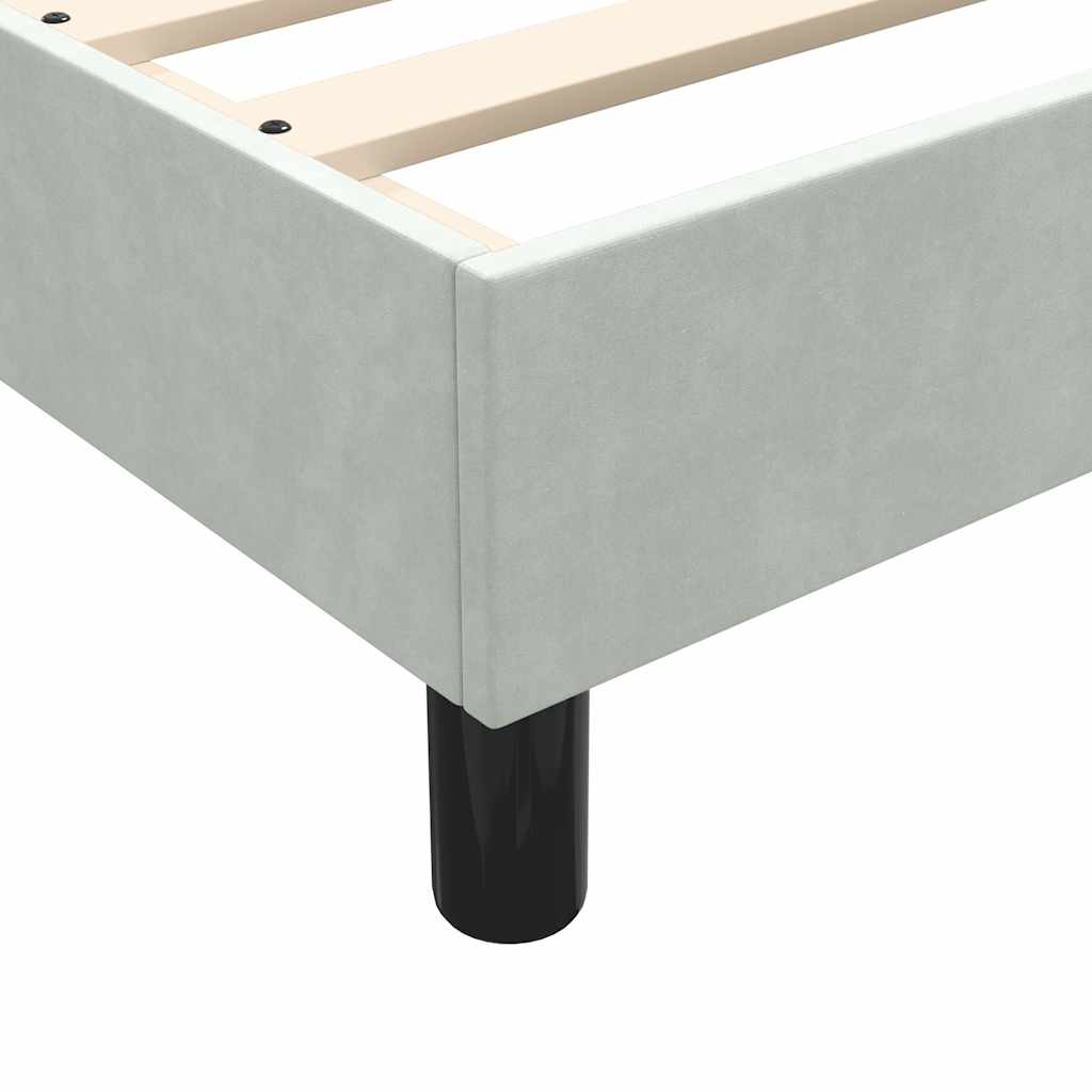 Box Spring krevet s madracem svijetlo sivi 90x220 cm baršun