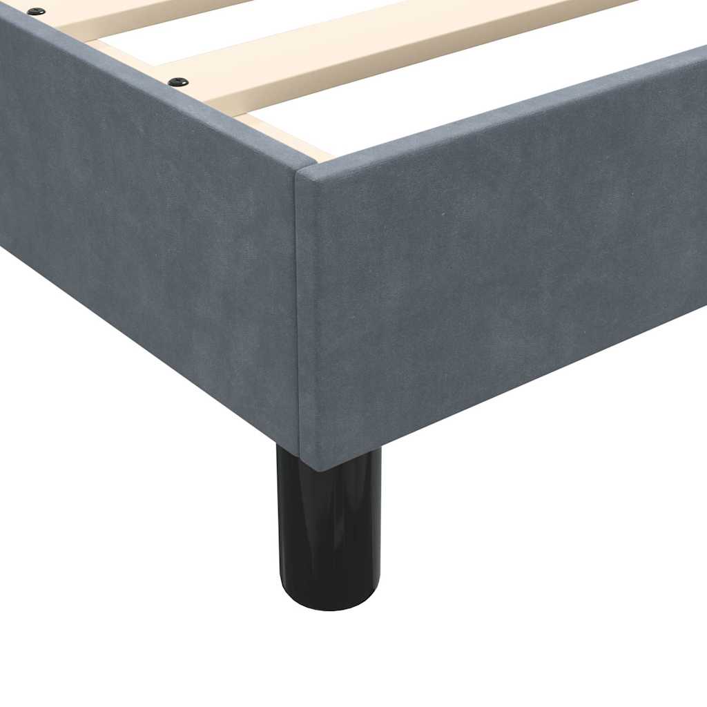 Box spring krevet s madracem tamnosivi 90x220 cm baršunasti