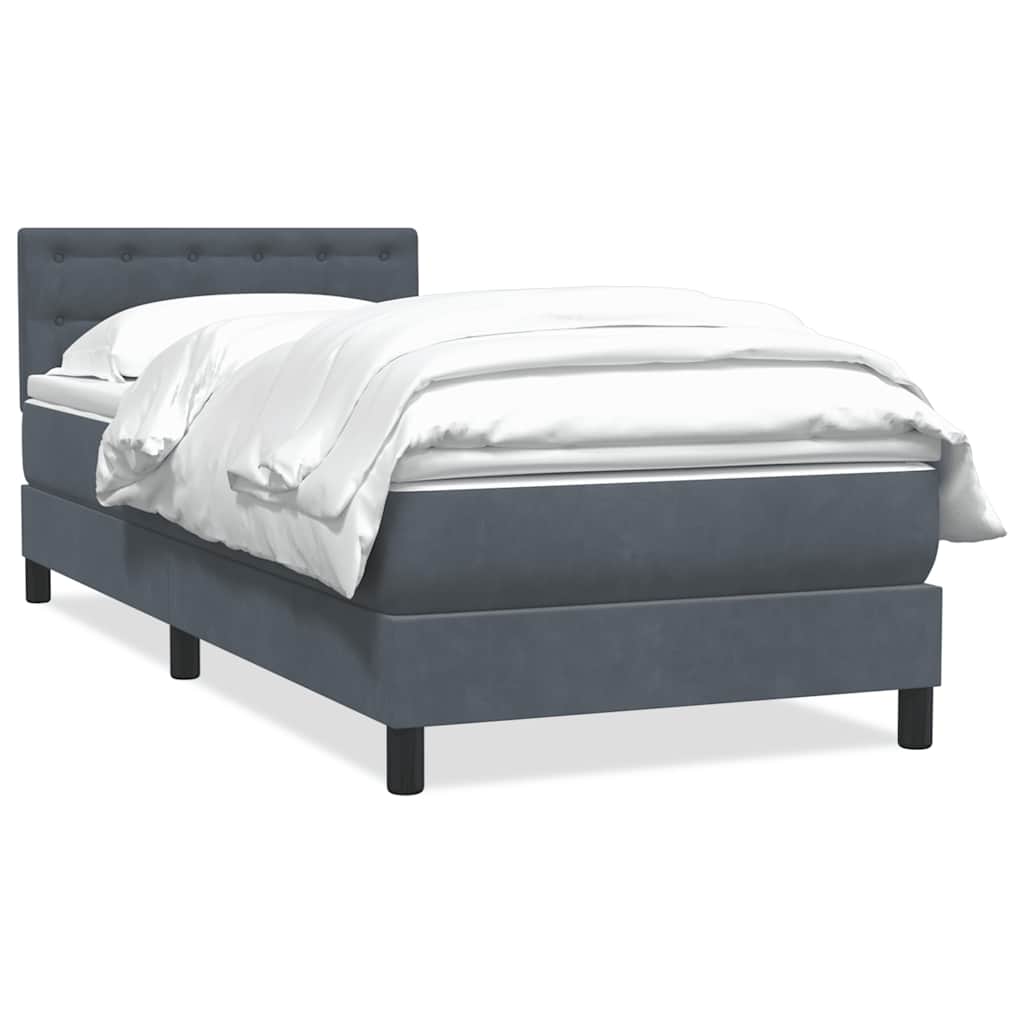 Box Spring krevet s madracem tamno sivi 80x210 cm baršun