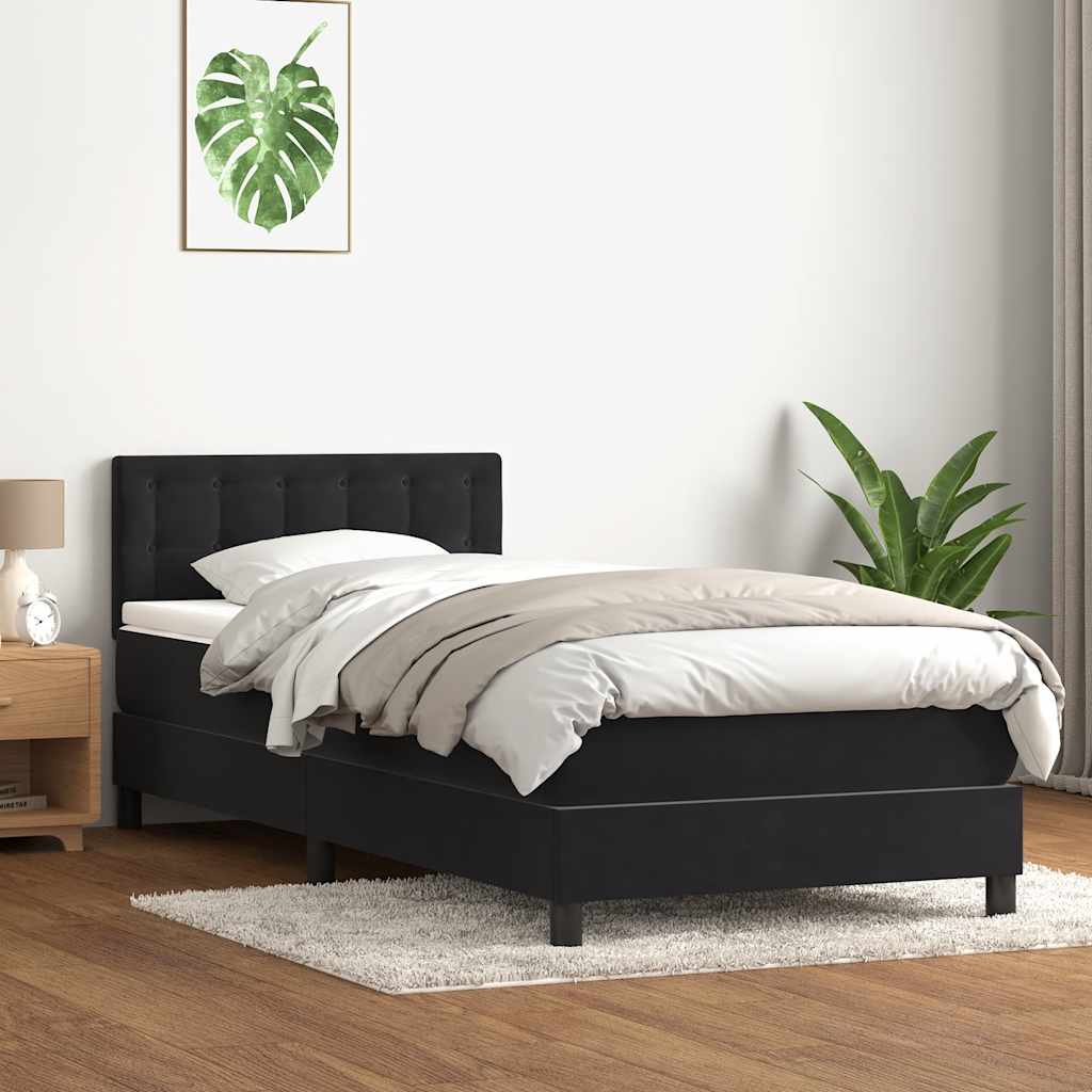 Box spring krevet s madracem crni 90x210 cm baršunasti