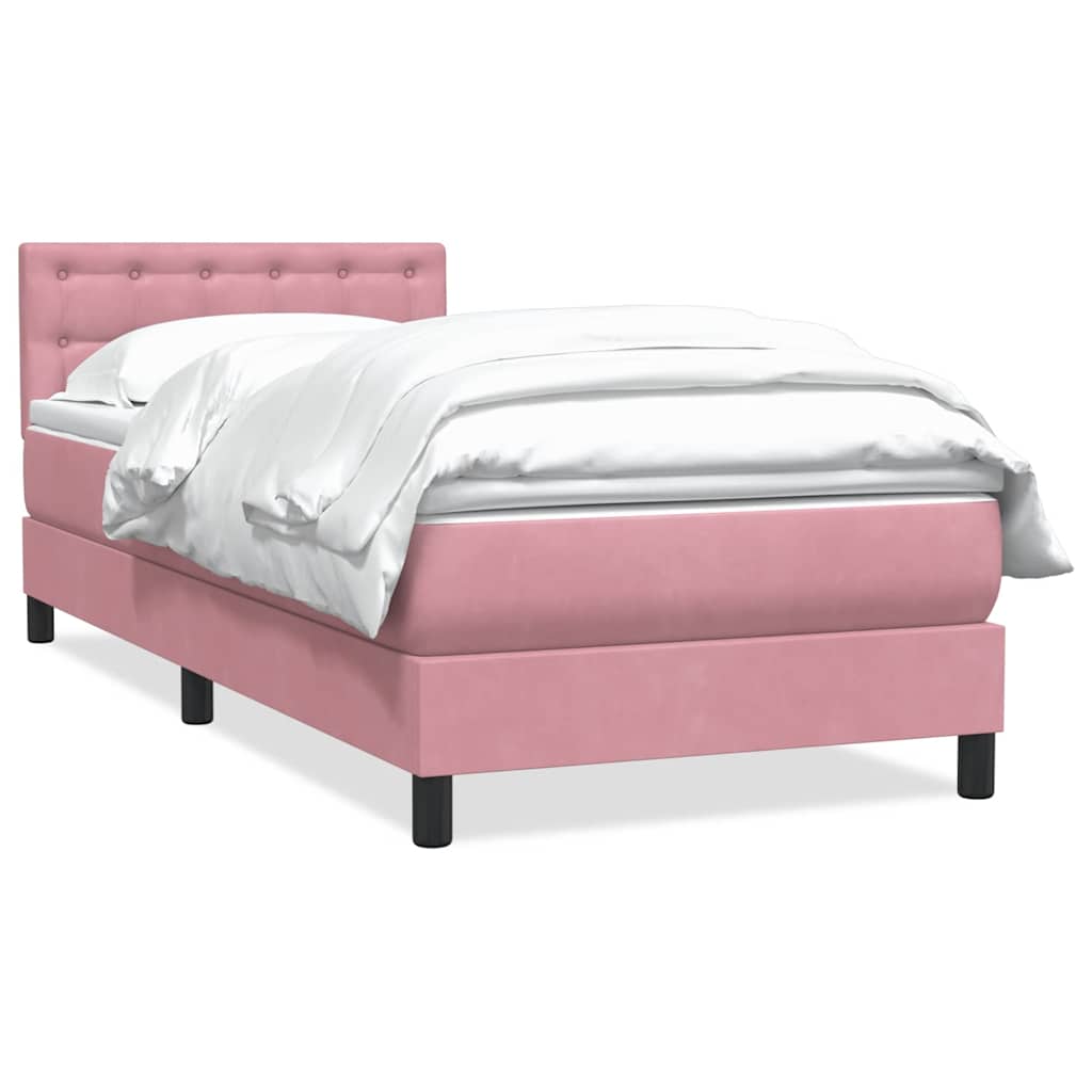 Box Spring krevet s madracem ružičasti 90x210 cm samt