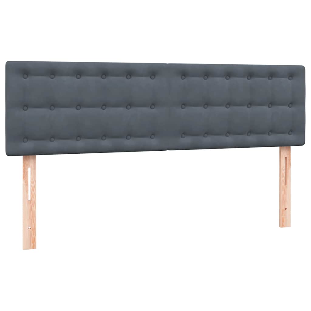 Krevet s oprugama i madracem tamnosivi 160x210 cm baršunasti