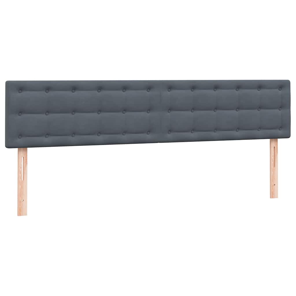 Krevet s oprugama i madracem tamnosivi 180x210 cm baršunasti