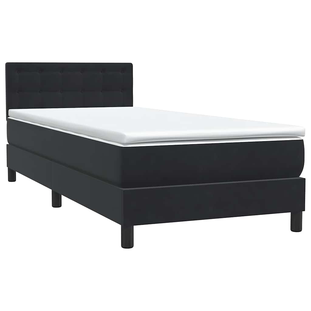 Box spring krevet s madracem crni 80 x 220 cm baršunasti