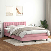 Box Spring krevet s madracem ružičasti 160x220 cm baršun